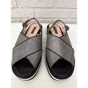 Alberto Zago Women’s Slingback Crisscross Strap Platform Sandals Size 10